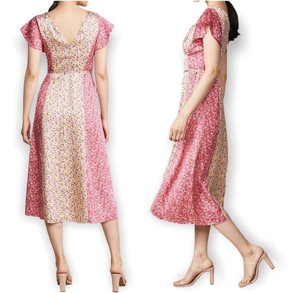 Cinq A Sept Jessica Floral Midi dress, size 4, New with tag, pink multi - Picture 2 of 16